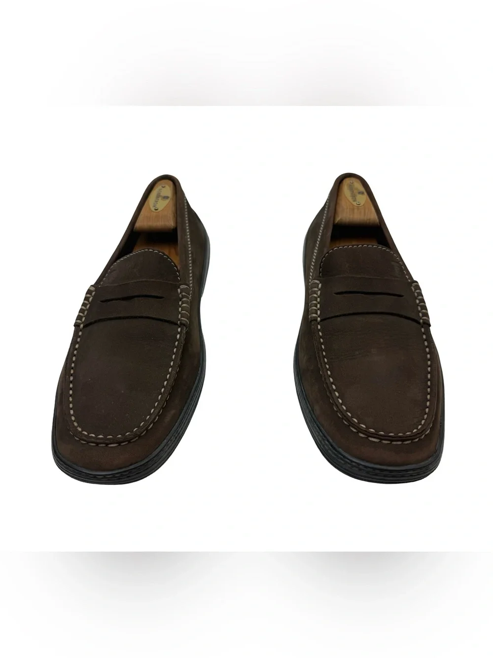 TODS Loafers Mens 9 Brown Soles Casual Slip-On Driving Penny Loafers Leather